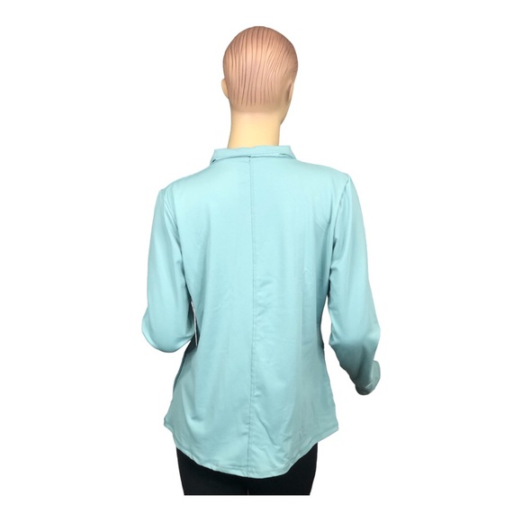 Shadow Sport - Fitted Mock-Neck Zip Front Jacket in light blue. NWT! - Picture 5 of 8